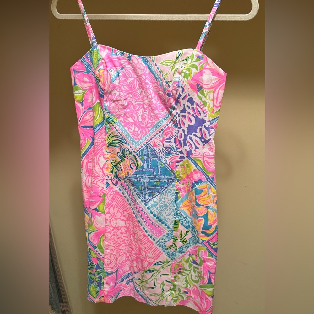 Lilly Pulitzer Shelli Stretch Block Party Floral Multicolor Dress - Picture 2 of 7